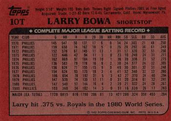 1982 Topps Traded #10T Larry Bowa Back