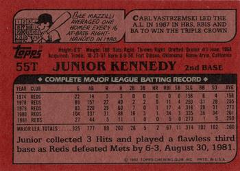 1982 Topps Traded #55T Junior Kennedy Back