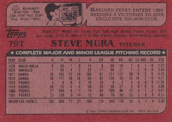 1982 Topps Traded #79T Steve Mura Back