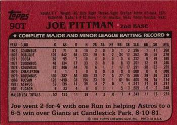 1982 Topps Traded #90T Joe Pittman Back