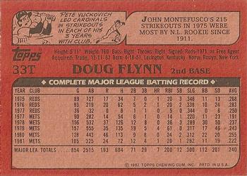 1982 Topps Traded #33T Doug Flynn Back