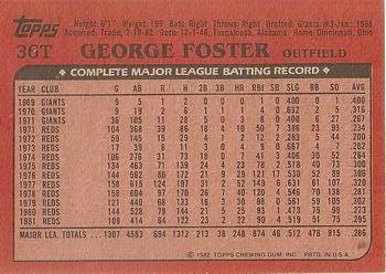 1982 Topps Traded #36T George Foster Back