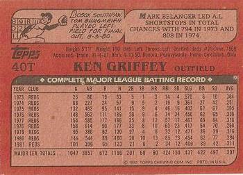 1982 Topps Traded #40T Ken Griffey Back