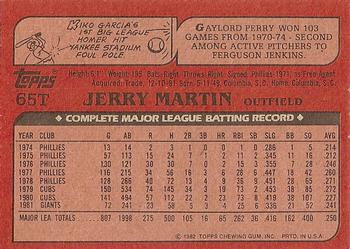 1982 Topps Traded #65T Jerry Martin Back