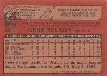 1982 Topps Traded #80T Gene Nelson Back