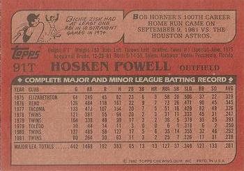 1982 Topps Traded #91T Hosken Powell Back