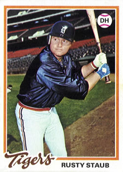 1978 Topps Burger King Detroit Tigers #22 Rusty Staub Front