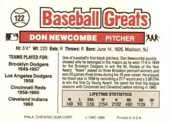 1989 Swell Baseball Greats #122 Don Newcombe Back
