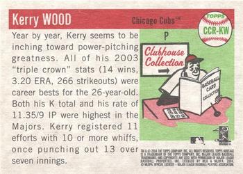 2004 Topps Heritage - Clubhouse Collection Relics #CCR-KW Kerry Wood Back