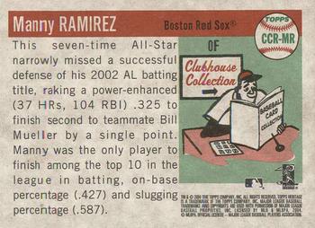 2004 Topps Heritage - Clubhouse Collection Relics #CCR-MR Manny Ramirez Back