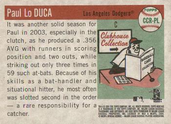 2004 Topps Heritage - Clubhouse Collection Relics #CCR-PL Paul Lo Duca Back