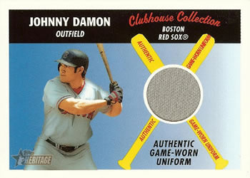 2004 Topps Heritage - Clubhouse Collection Relics #CCR-JD Johnny Damon Front