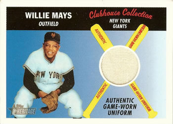 2004 Topps Heritage - Clubhouse Collection Relics #CCR-WM Willie Mays Front