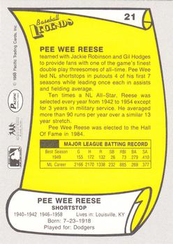 1988 Pacific Legends I #21 Pee Wee Reese Back