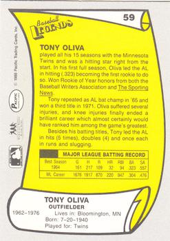 1988 Pacific Legends I #59 Tony Oliva Back
