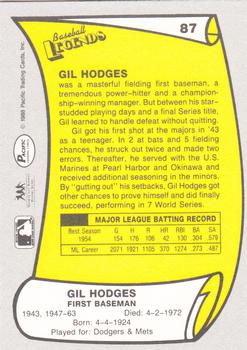 1988 Pacific Legends I #87 Gil Hodges Back