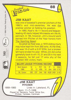 1988 Pacific Legends I #88 Jim Kaat Back