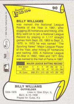 1988 Pacific Legends I #90 Billy Williams Back