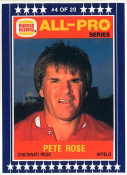 1986 Burger King All-Pro Series #4 Pete Rose Front