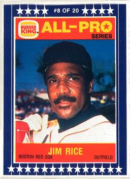 1986 Burger King All-Pro Series #8 Jim Rice Front