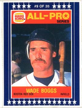 1986 Burger King All-Pro Series #9 Wade Boggs Front