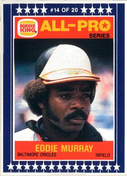 1986 Burger King All-Pro Series #14 Eddie Murray Front