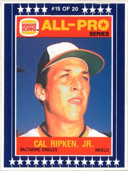 1986 Burger King All-Pro Series #15 Cal Ripken Jr. Front
