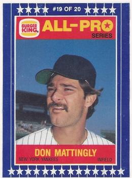 1986 Burger King All-Pro Series #19 Don Mattingly Front