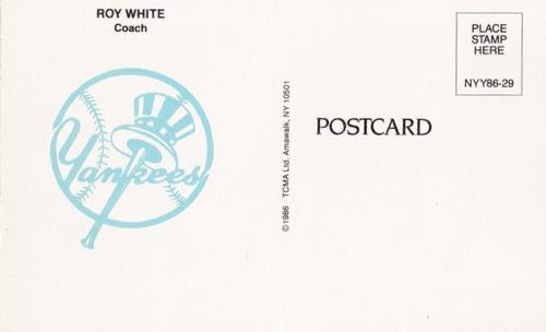 1986 TCMA New York Yankees Postcards #29 Roy White Back