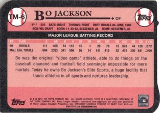 2014 Topps - 1989 Topps Die Cut Minis #TM-6 Bo Jackson Back