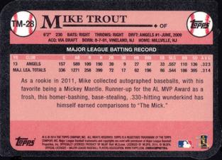 2014 Topps - 1989 Topps Die Cut Minis #TM-28 Mike Trout Back
