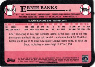 2014 Topps - 1989 Topps Die Cut Minis #TM-35 Ernie Banks Back