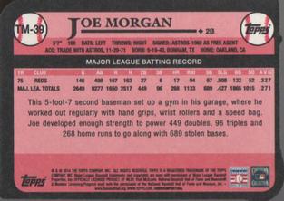 2014 Topps - 1989 Topps Die Cut Minis #TM-39 Joe Morgan Back