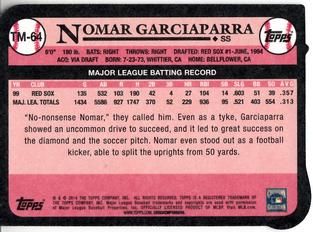 2014 Topps - 1989 Topps Die Cut Minis #TM-64 Nomar Garciaparra Back