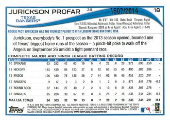 2014 Topps - Gold #18 Jurickson Profar Back