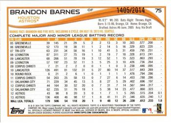 2014 Topps - Gold #75 Brandon Barnes Back
