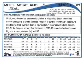 2014 Topps - Gold #94 Mitch Moreland Back