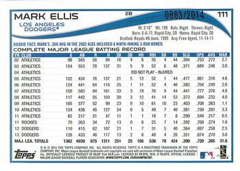 2014 Topps - Gold #111 Mark Ellis Back