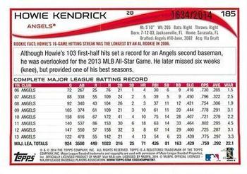 2014 Topps - Gold #185 Howie Kendrick Back