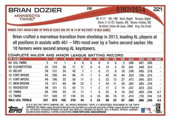 2014 Topps - Gold #221 Brian Dozier Back