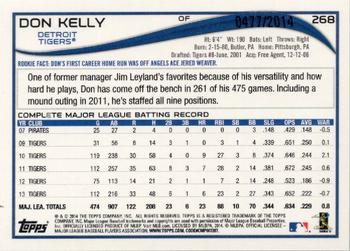 2014 Topps - Gold #268 Don Kelly Back
