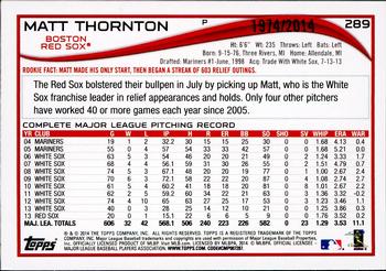 2014 Topps - Gold #289 Matt Thornton Back
