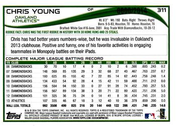 2014 Topps - Gold #311 Chris Young Back
