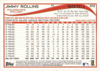 2014 Topps - Gold #312 Jimmy Rollins Back