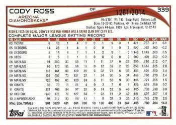 2014 Topps - Gold #339 Cody Ross Back