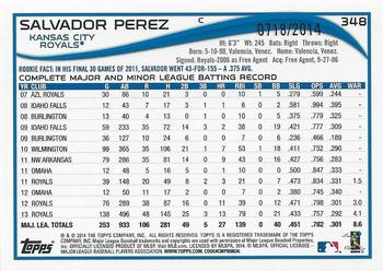2014 Topps - Gold #348 Salvador Perez Back
