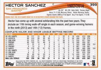 2014 Topps - Gold #399 Hector Sanchez Back