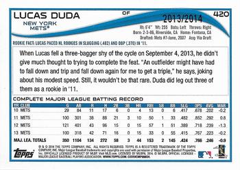 2014 Topps - Gold #420 Lucas Duda Back