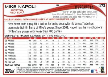 2014 Topps - Gold #473 Mike Napoli Back