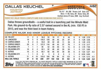 2014 Topps - Gold #482 Dallas Keuchel Back